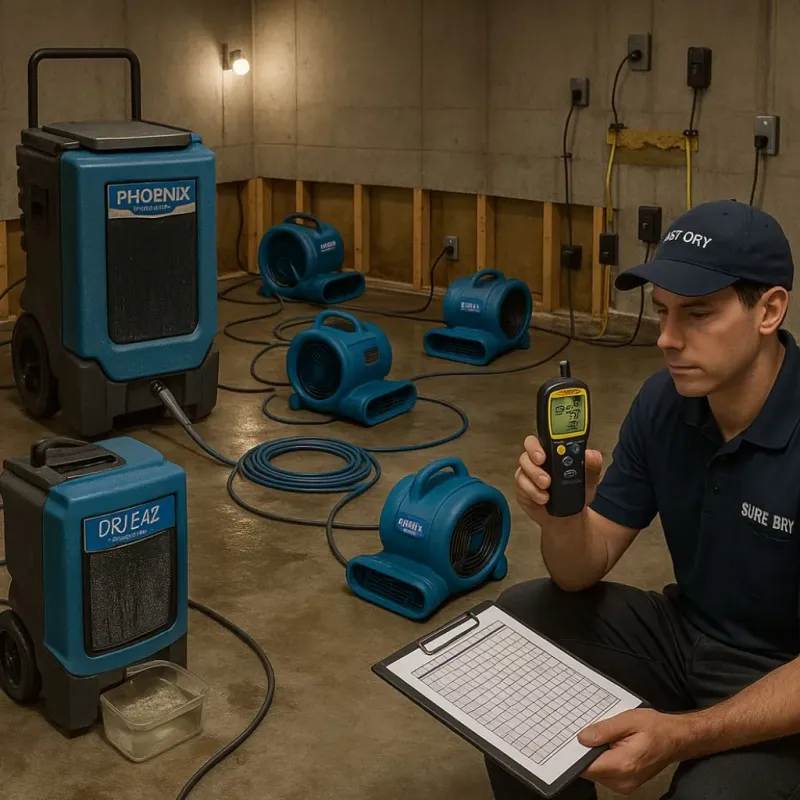 Structural Drying and Dehumidification process in Northumberland, PA
